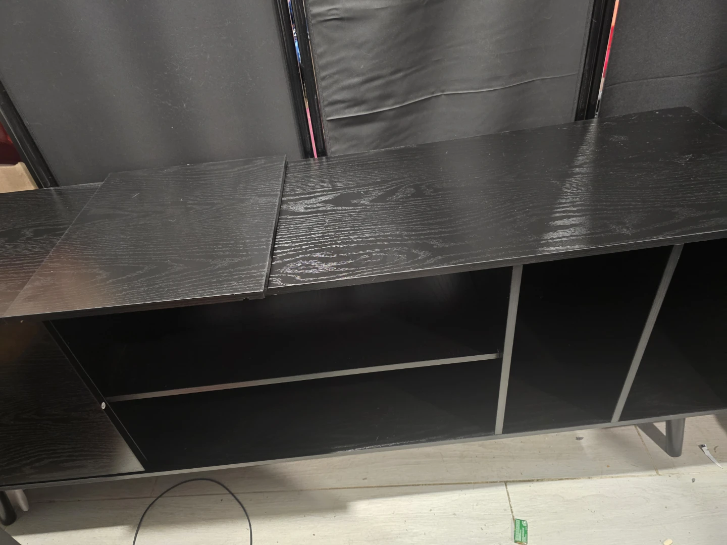 Black Modern TV Stand Media Console - photo 3