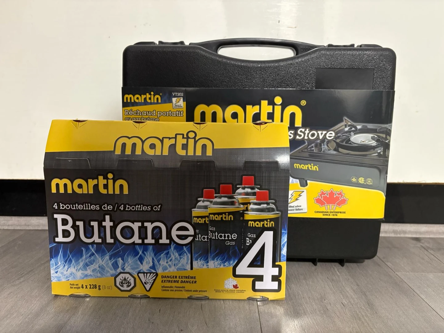 Martin Portable Butane Gas Stove VT202 with 4 Butane Canisters