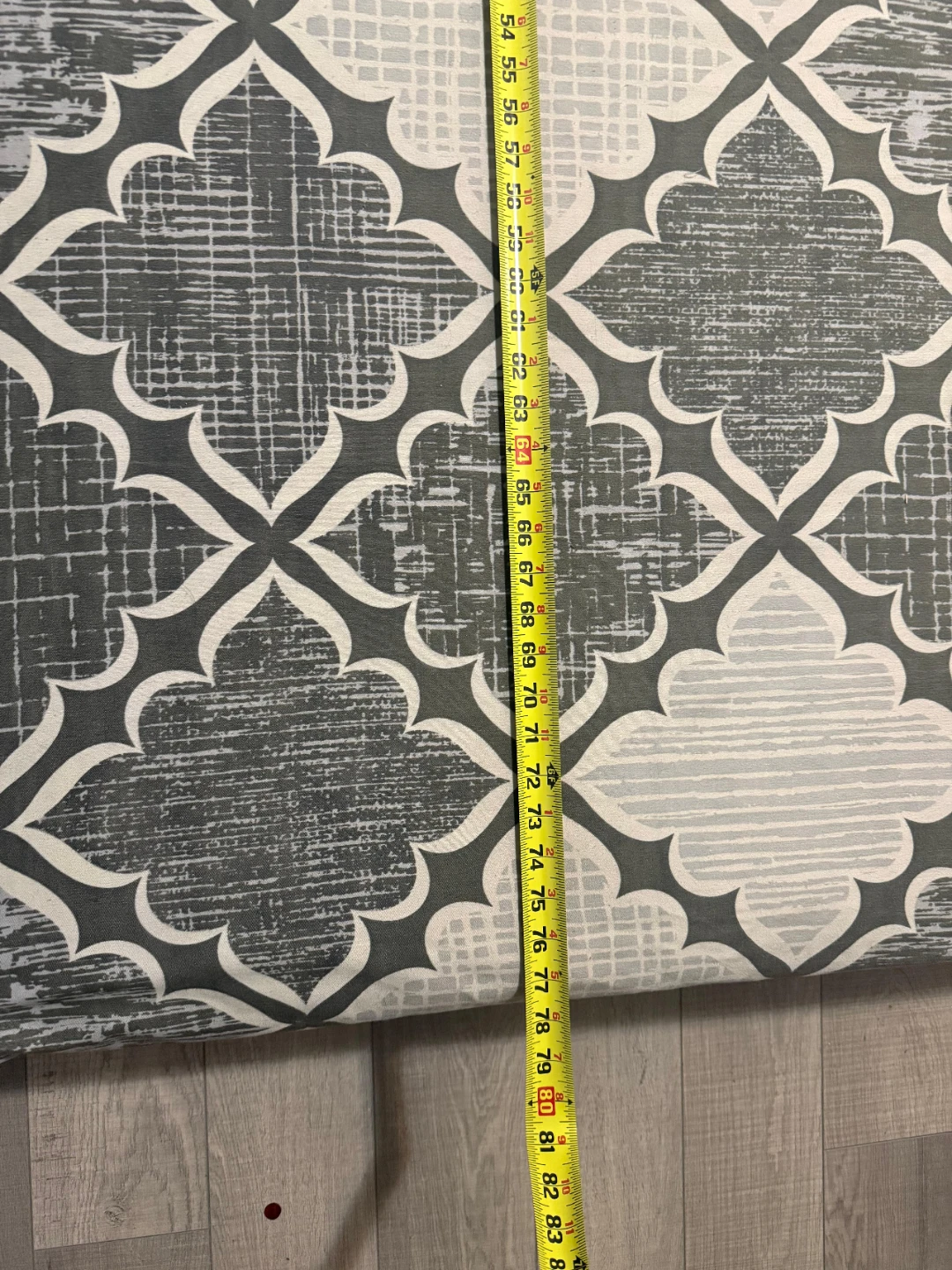 Grey and White Patterned Mattress Topper