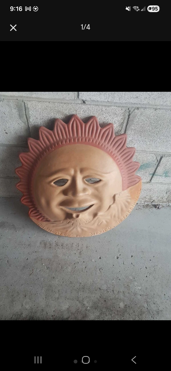 Clay Sun Face Mask   Mexico 🇲🇽