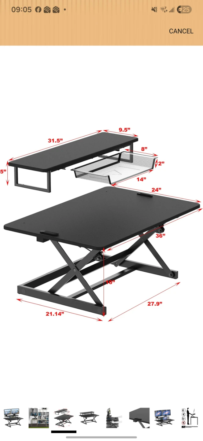 Black Standing Desk Converter - photo 5