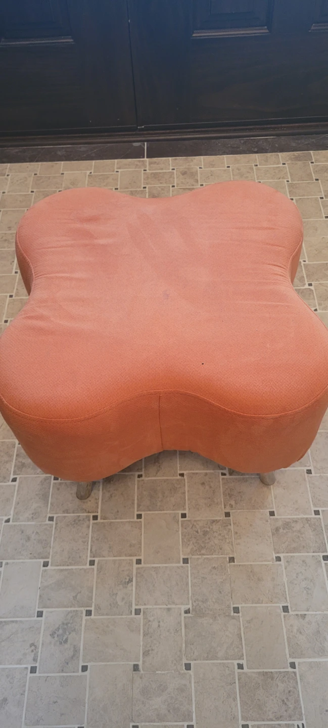 Orange Kidney Bean Shaped Ottoman/Footstool