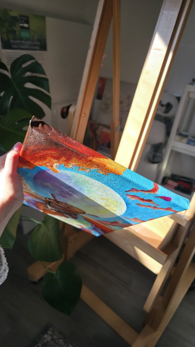 Original handmade acrylic Painting - Rowboat and Moon - photo 5