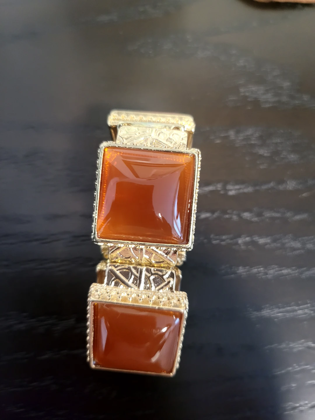 Gold Tone Gemstone Necklace and Bracelet Set - photo 3