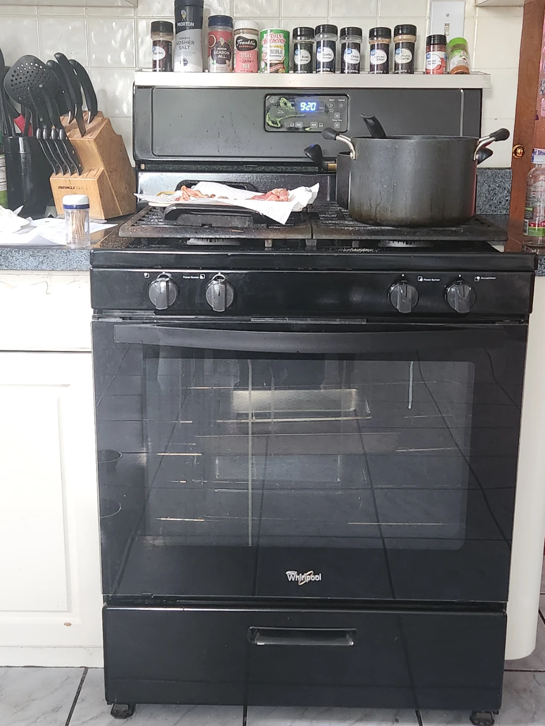 Whirlpool Black Gas Range