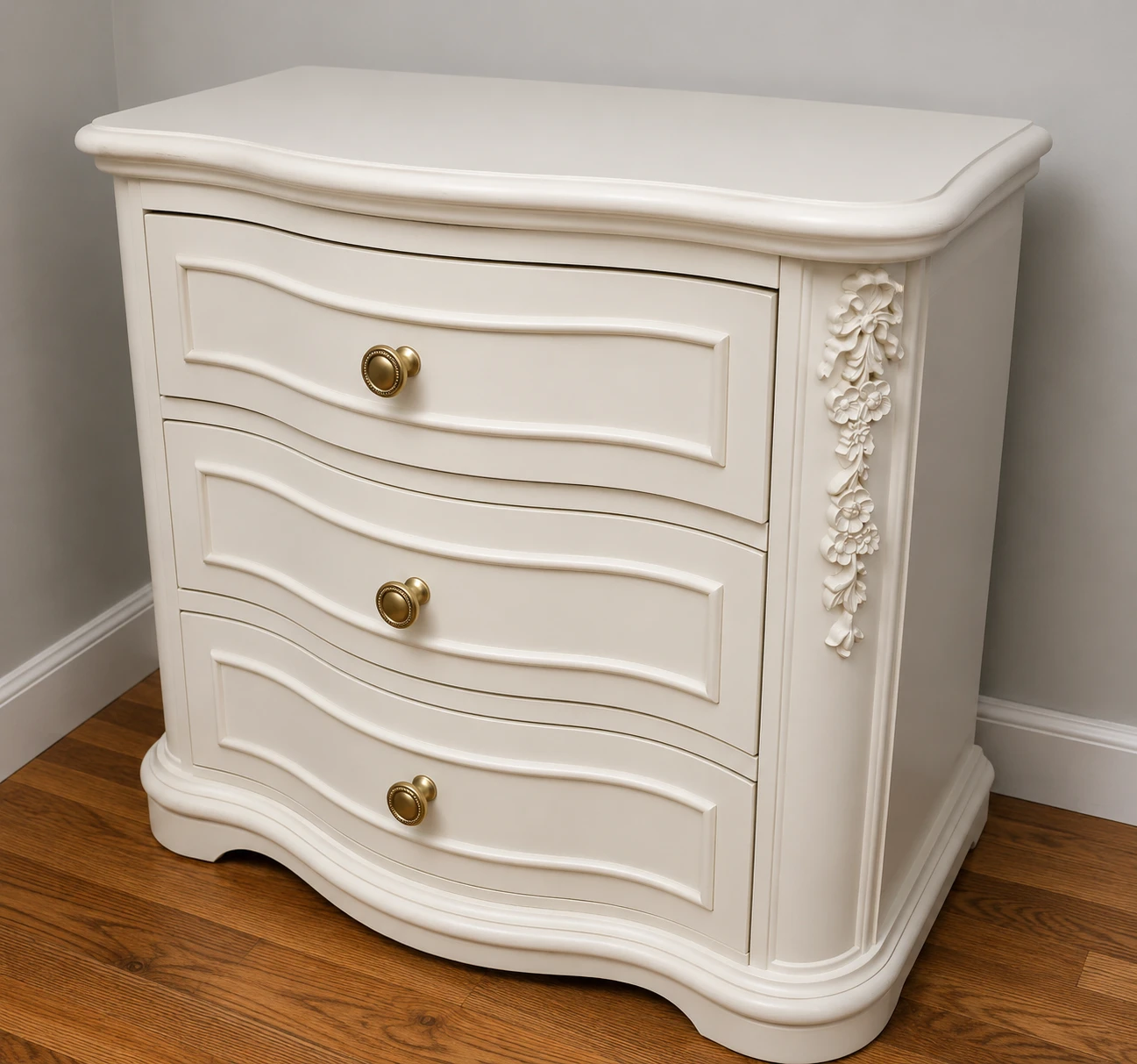White French Provincial Nightstand / Bedside Table