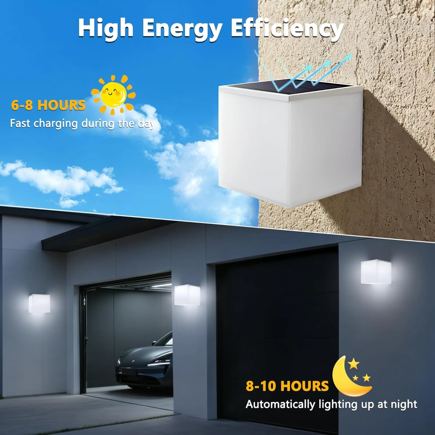 Solar Powered Cube Wall Light 2 pack - photo 2