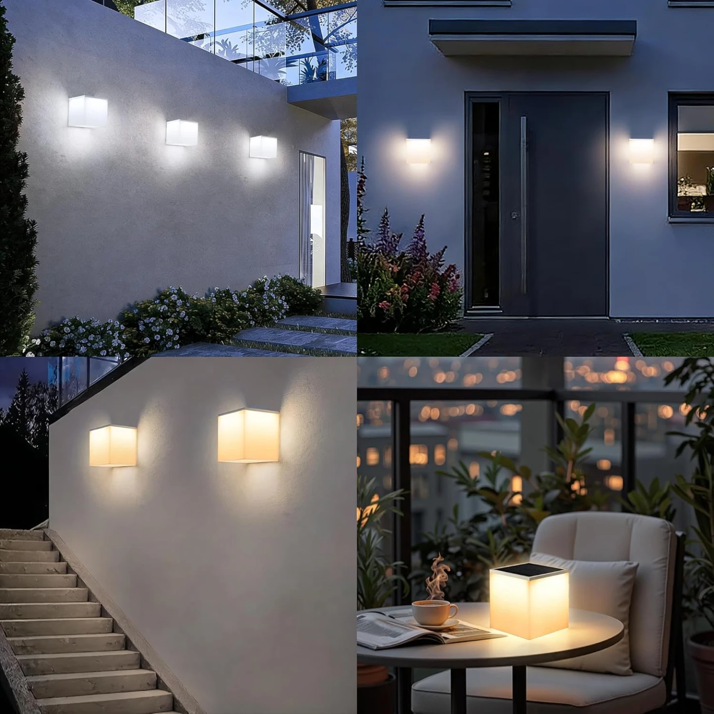 Solar Powered Cube Wall Light 2 pack - photo 3