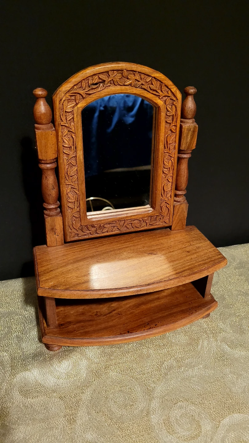 Teak Carved Vanity Mirror