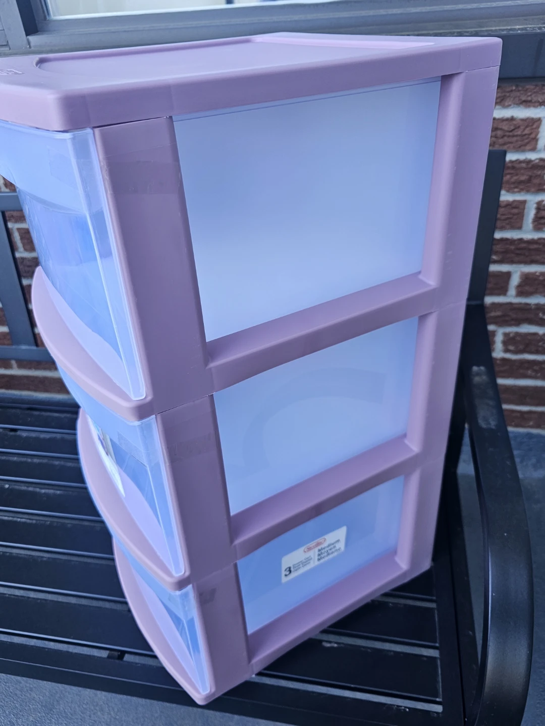 Sterilite 3-Drawer Wheeled Storage Cart, Light Purple - photo 2