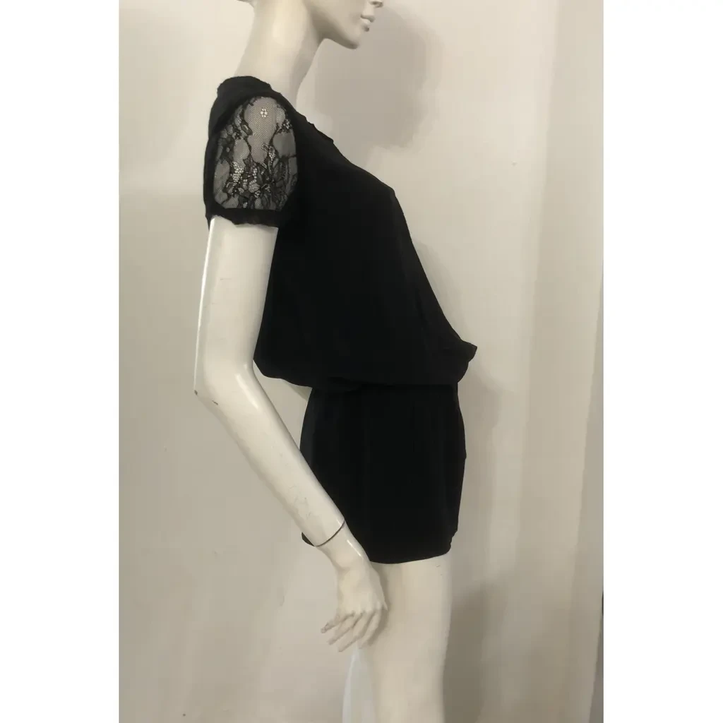 Maje silk Black Lace cut Back evening playsuit - photo 2