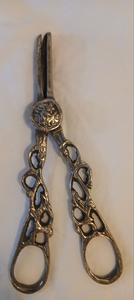 Antique Ornate Silver Grape Shears