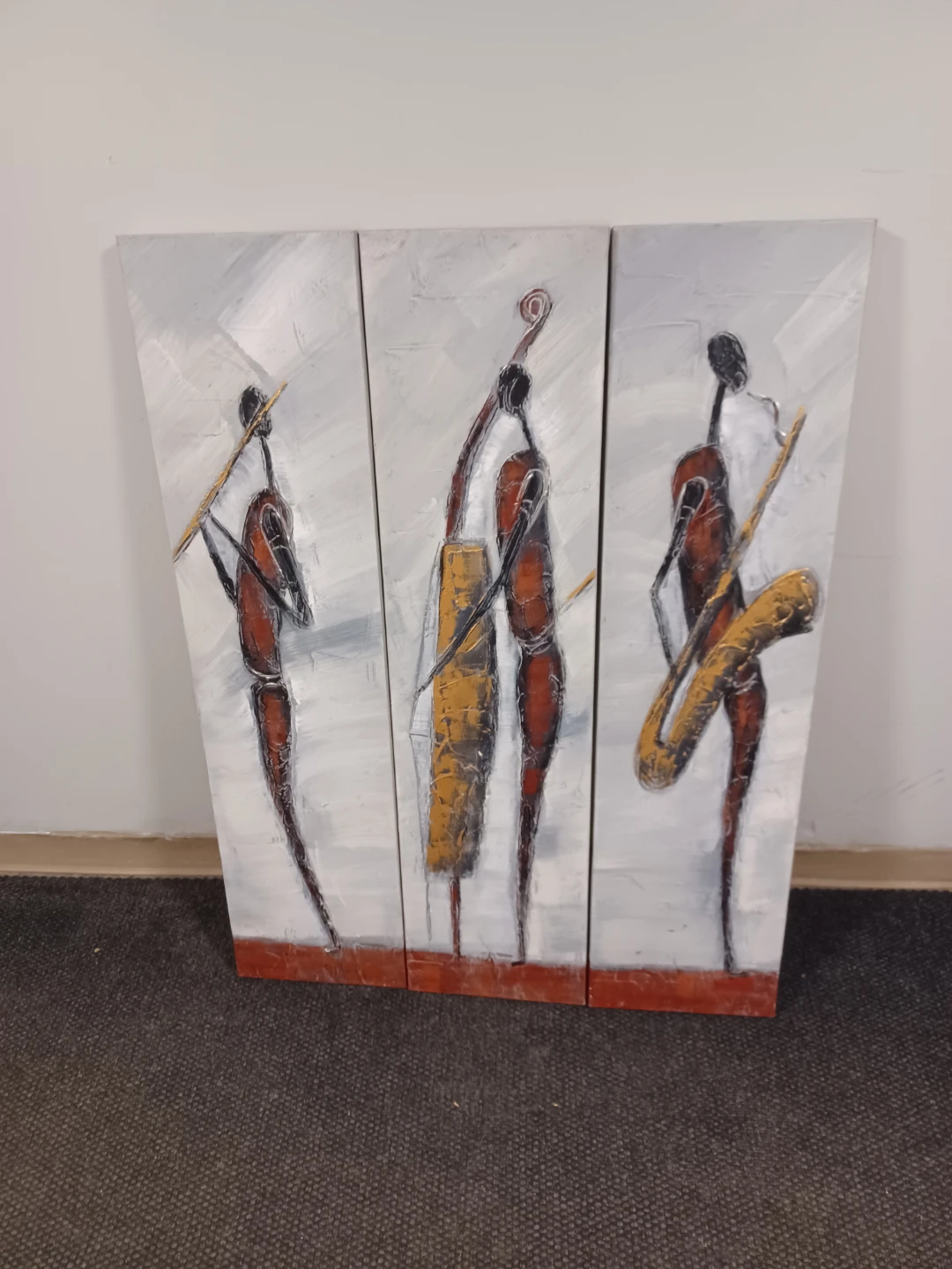 Triptych Wall Art - African Musicians - photo 5