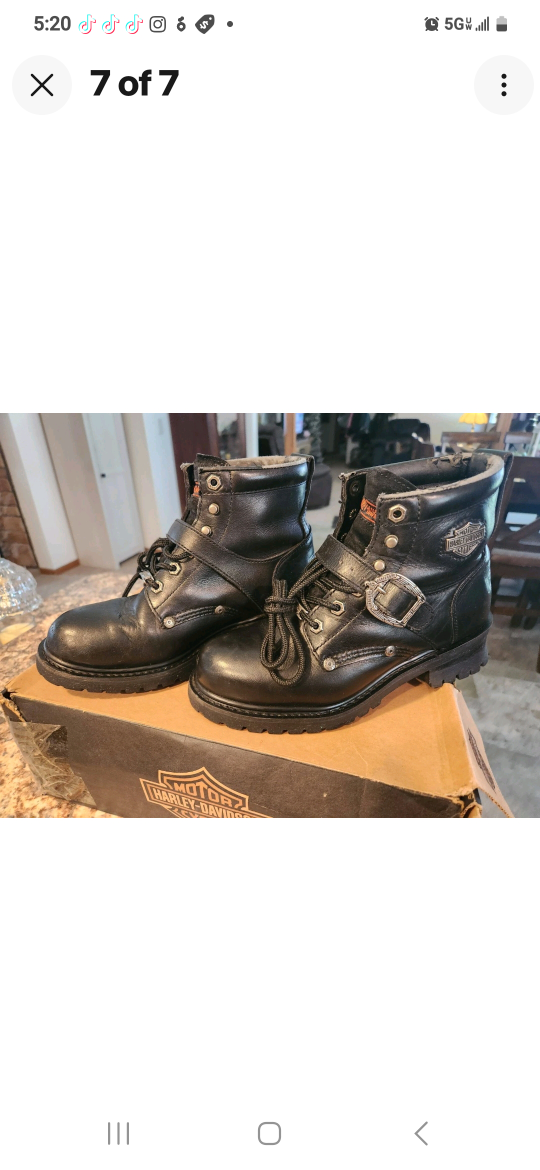 Harley-Davidson Black Leather Motorcycle Boots - photo 3