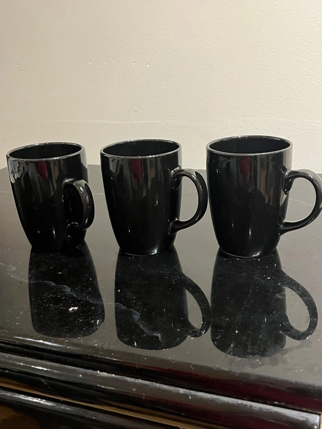 Set of 3 Black Mugs