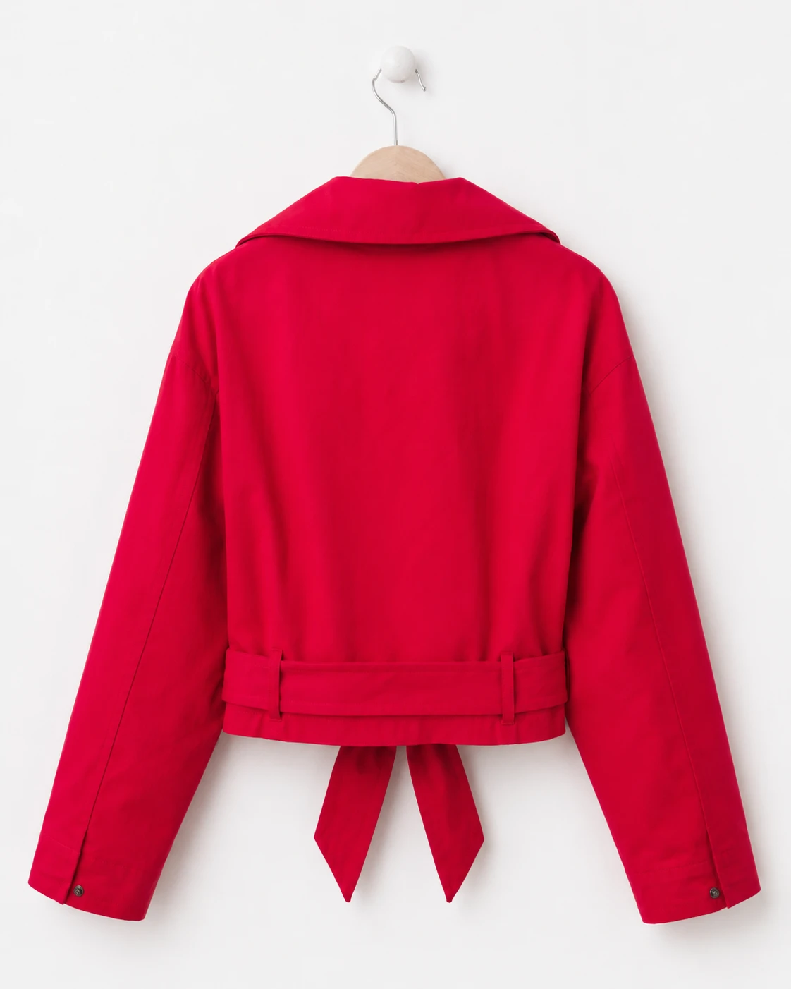 Zara Red Cropped Jacket with Belt - photo 4