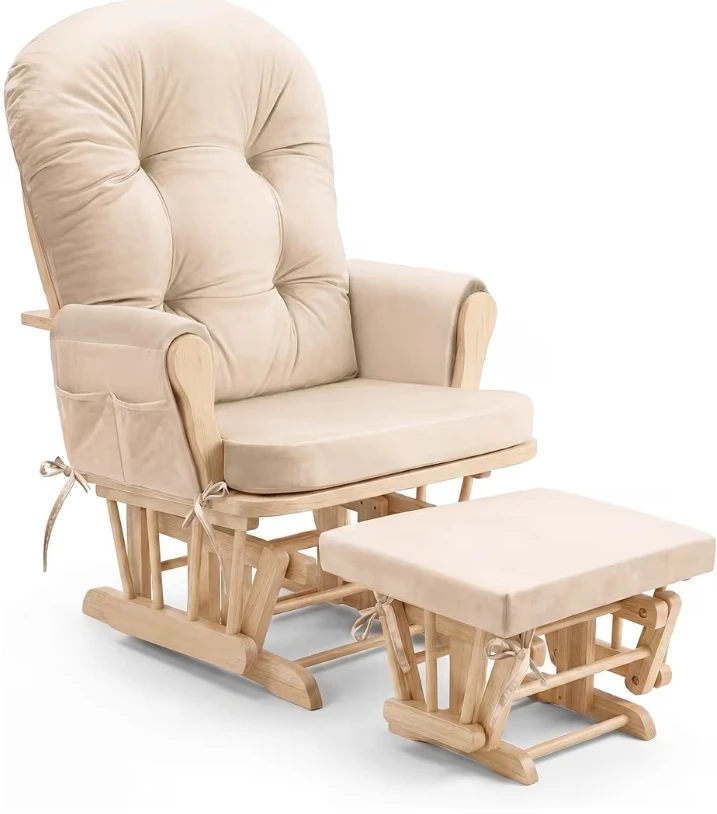 *NEW* Glider Chair Cushion Set with Ottoman - Beige - photo 2