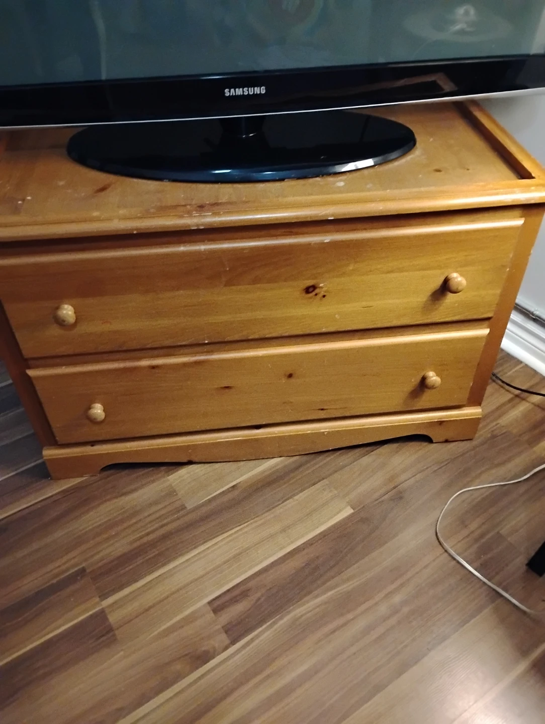 Wooden 2-Drawer Dresser with Cabinet