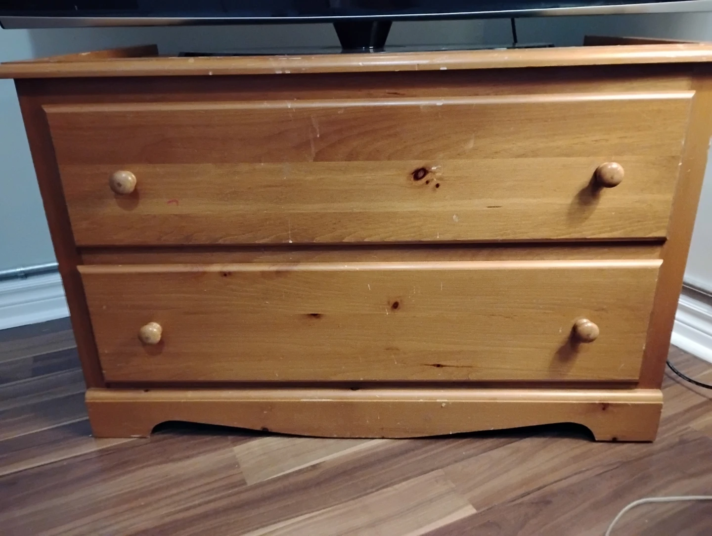 Wooden 2-Drawer Dresser with Cabinet - photo 2