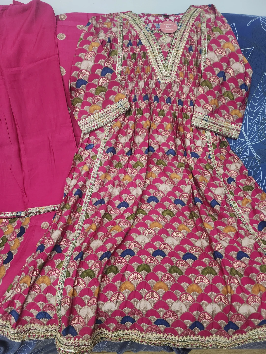 Stylish long dress with plazu and duppatt. - photo 2