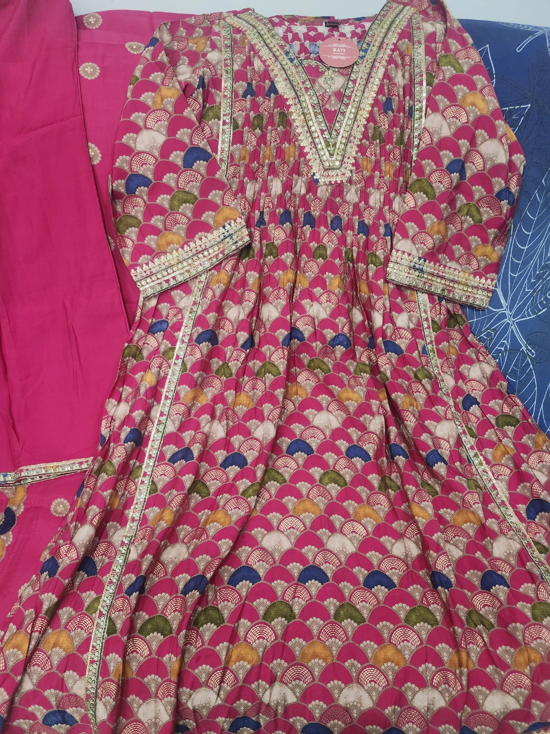 Stylish long dress with plazu and duppatt. - photo 5