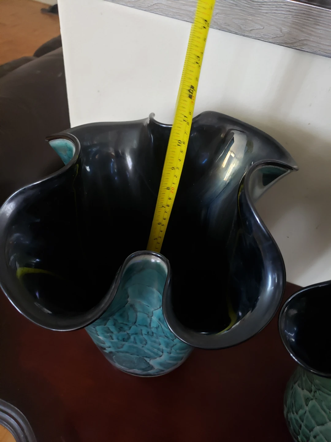 Two Art Glass Vases - Teal and Green - photo 5