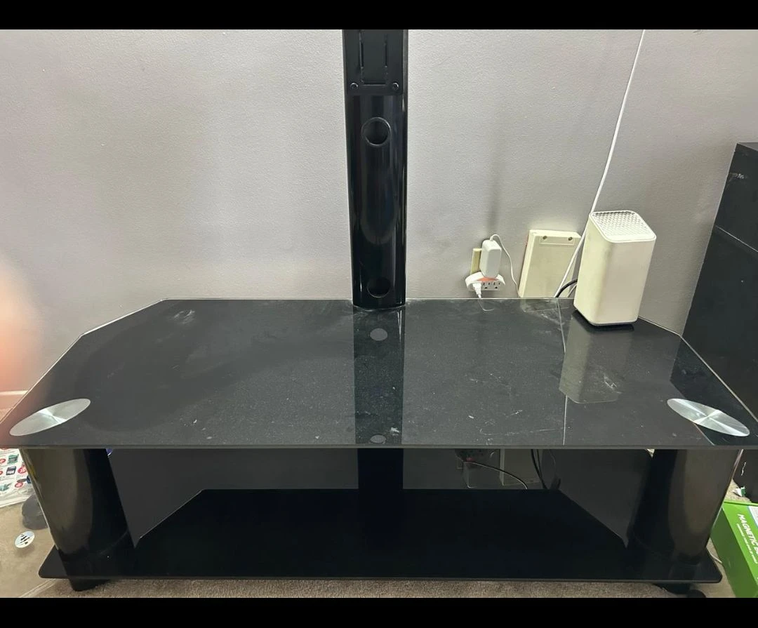 Black Glass TV Stand
