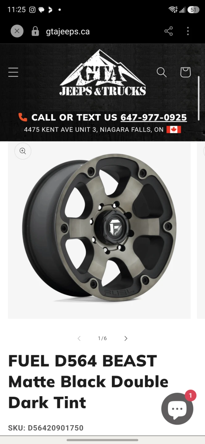 20" RIM - FUEL D564 BEAST Matte Black Double Dark Tint Wheel