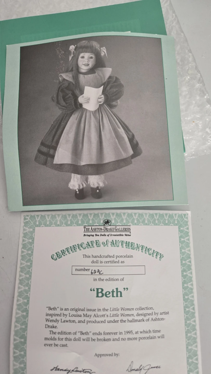 The Ashton-Drake Galleries "Beth" Porcelain Doll