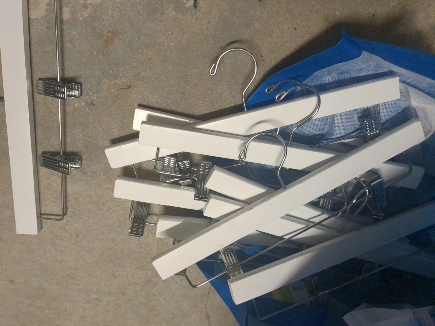 White Wooden Pants Hangers with Clips - photo 2