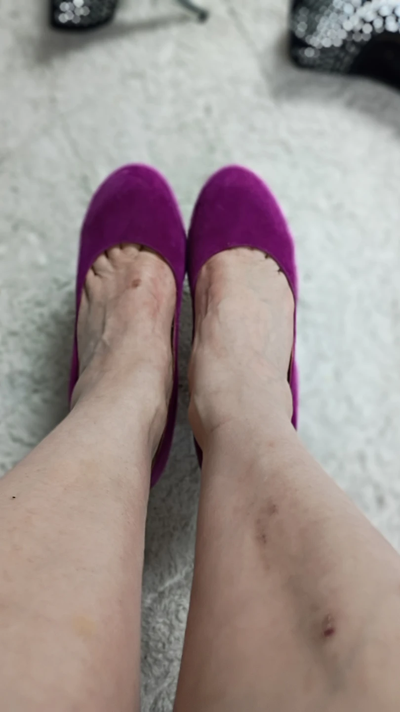 Purple Suede Platform High Heels - photo 4