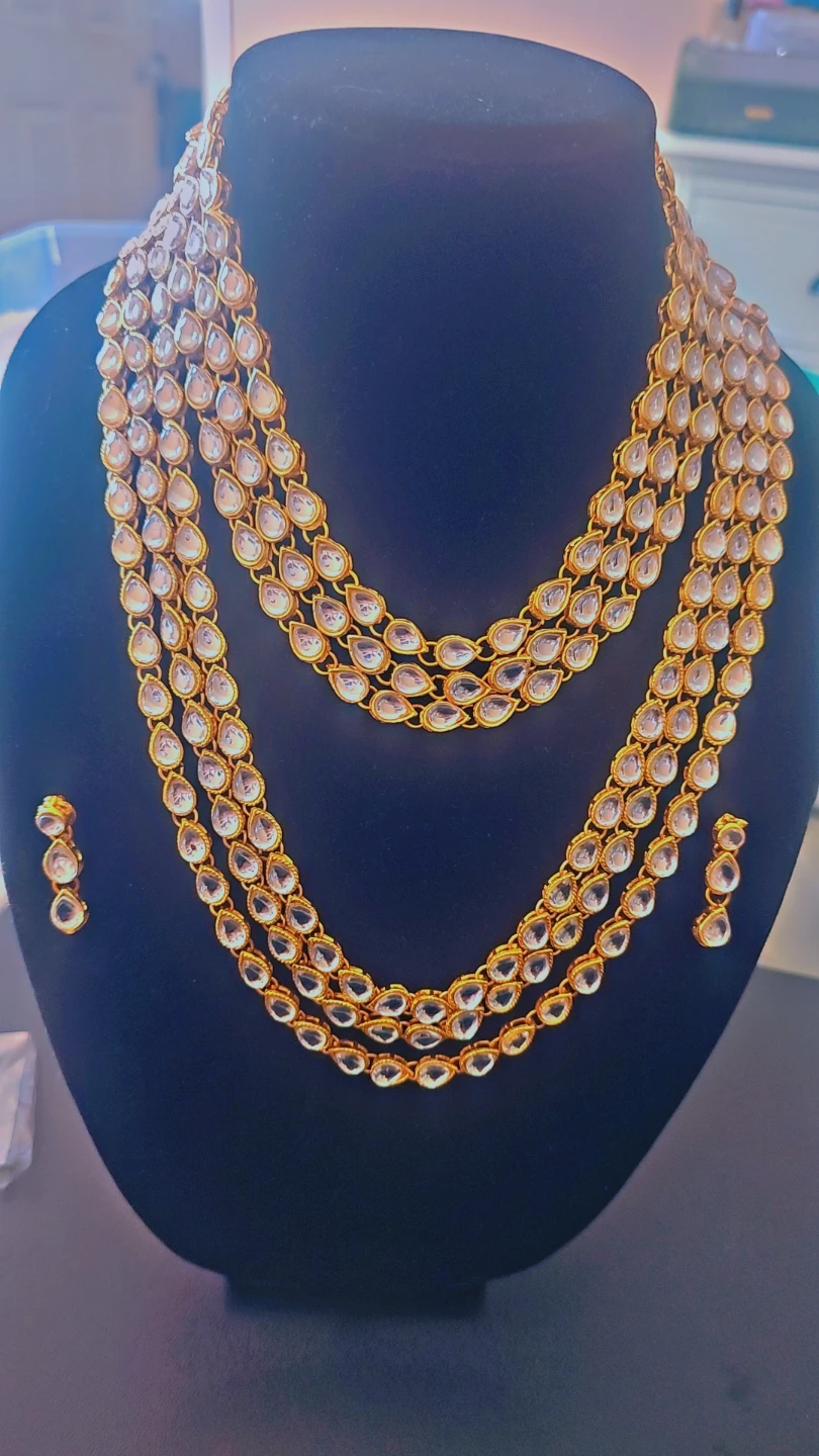 Indian Jewelry Set with Necklace and Earrings