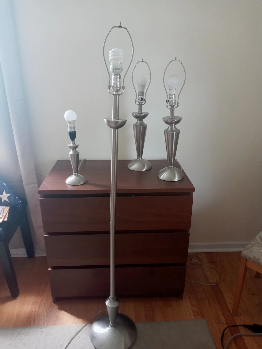 Set of 4 Silver Lamps - photo 2