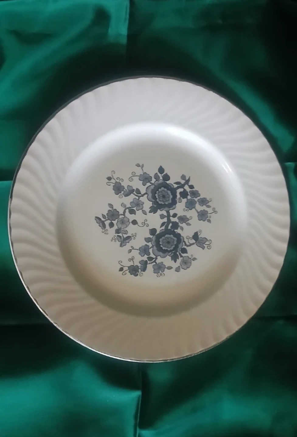 Vintage Royal Blue Ironstone Dinner Plate by Enoch Wedgwood