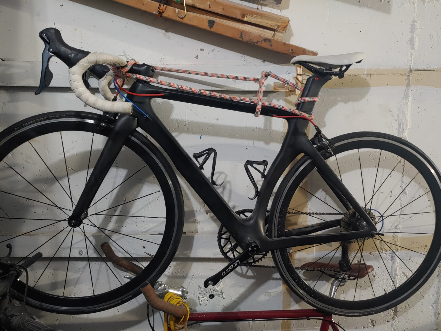 Black carbon fibre road bike