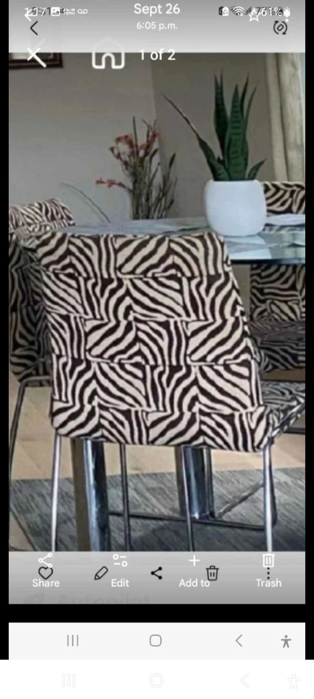 Zebra Print Dining Chairs (Set of 4) - photo 2