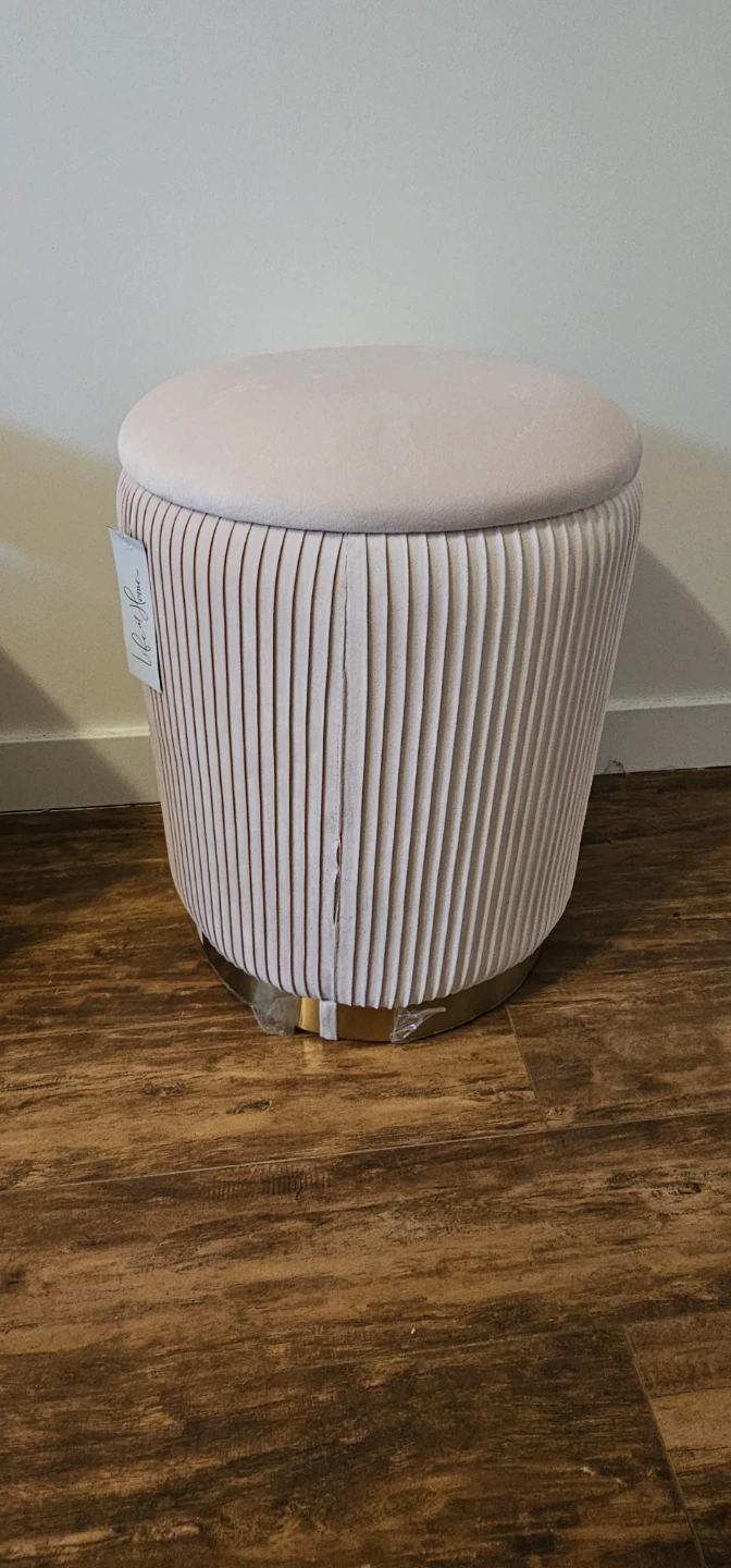 Velvet Storage Ottoman Stool Pink - photo 2