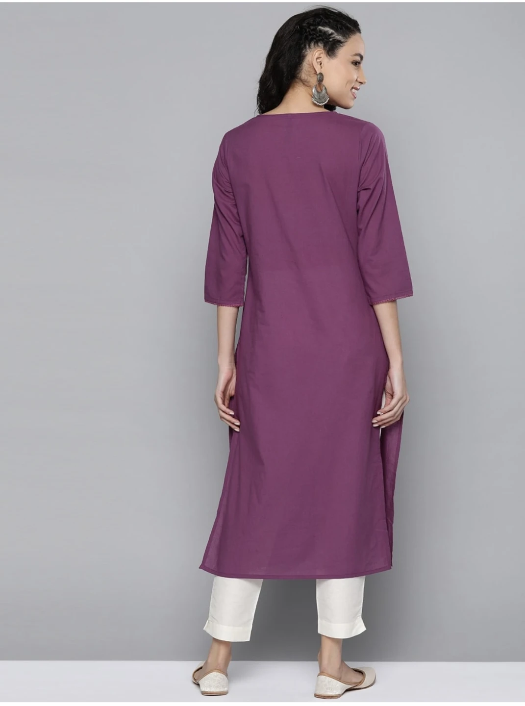 Purple Viscose Rayon Kurta - photo 2