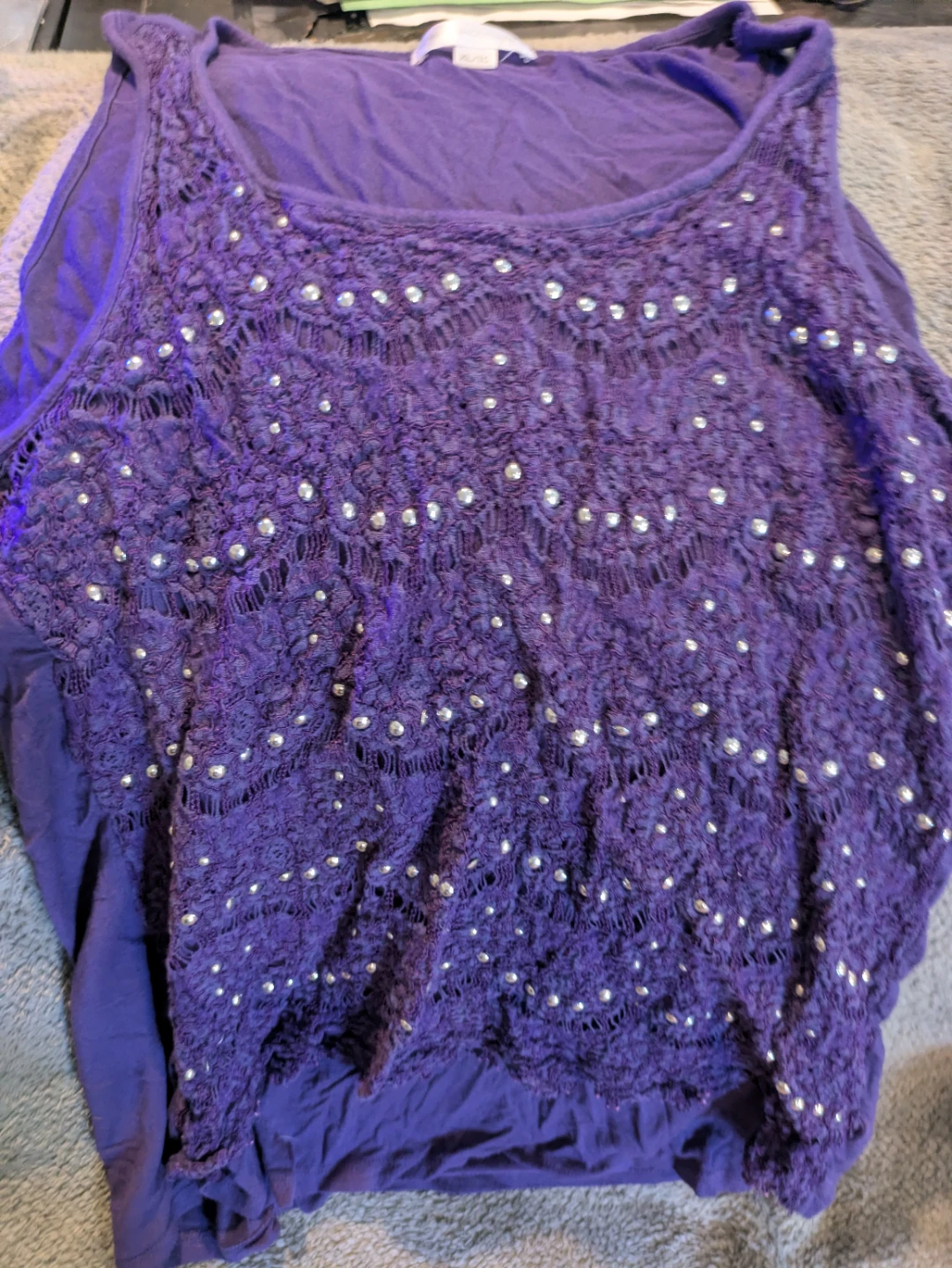 Purple Embellished Tank Top - photo 2