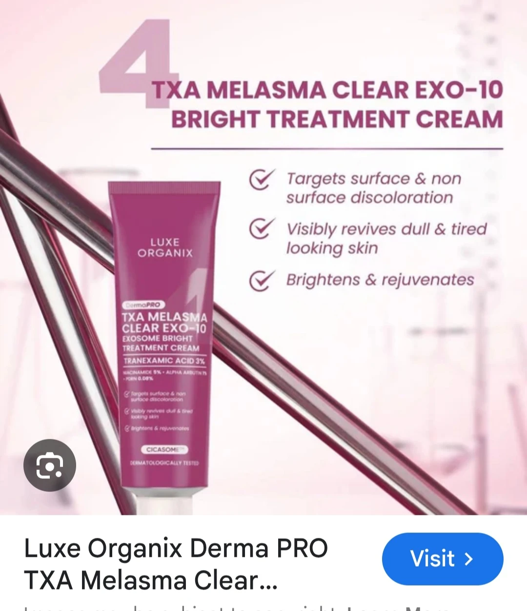 Luxe Organix TXA Melasma Clear Exo-10 Bright Treatment Cream - photo 5