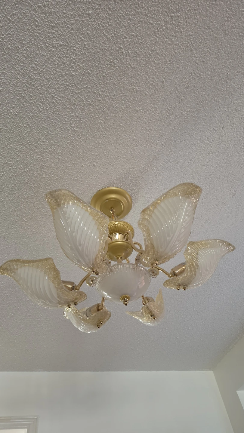 6 Gold Chandelier Ceiling Light Fixture
