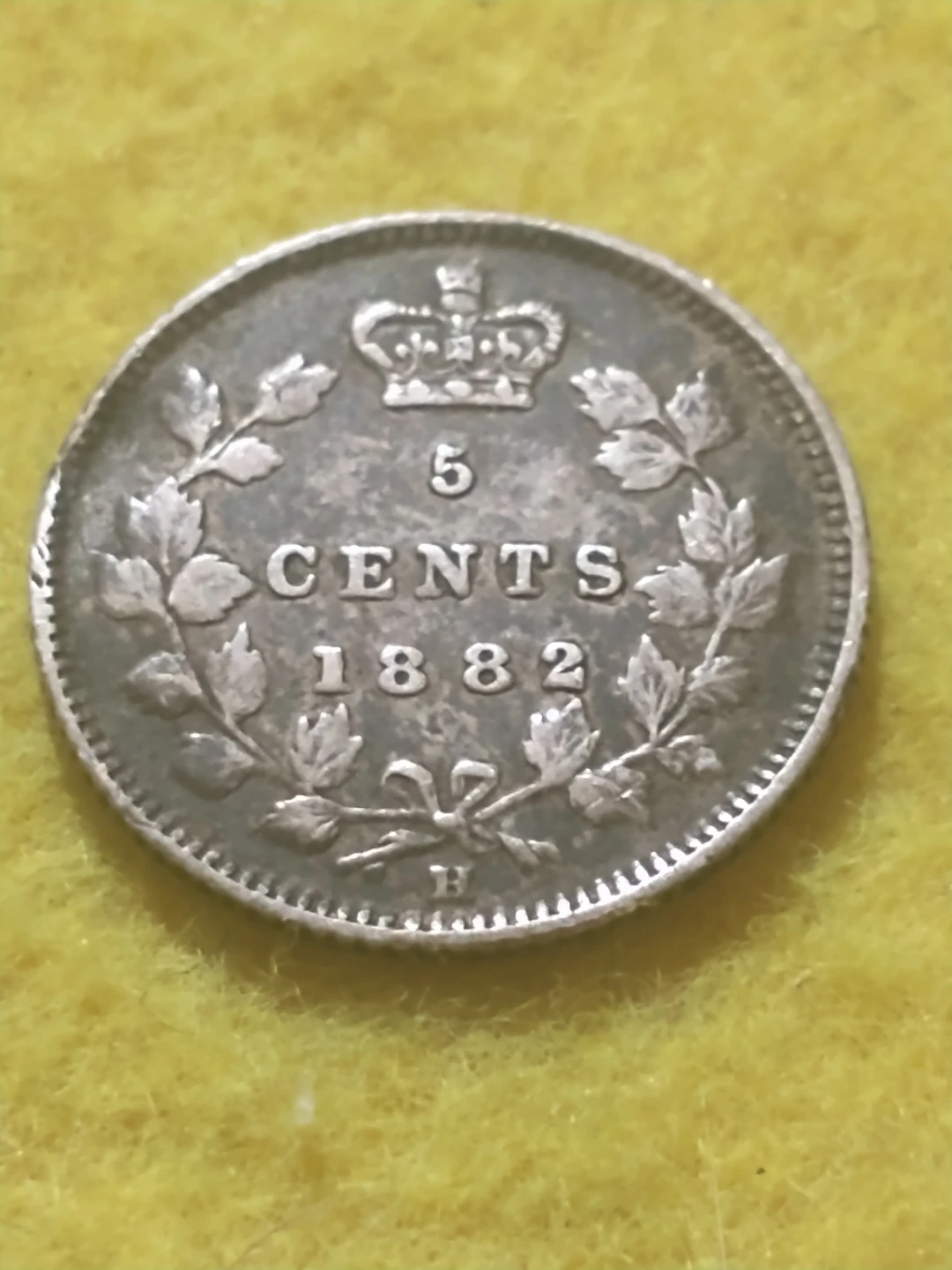 Lovely 1882H Canada five cents .925 silver coin KM #2 - photo 2