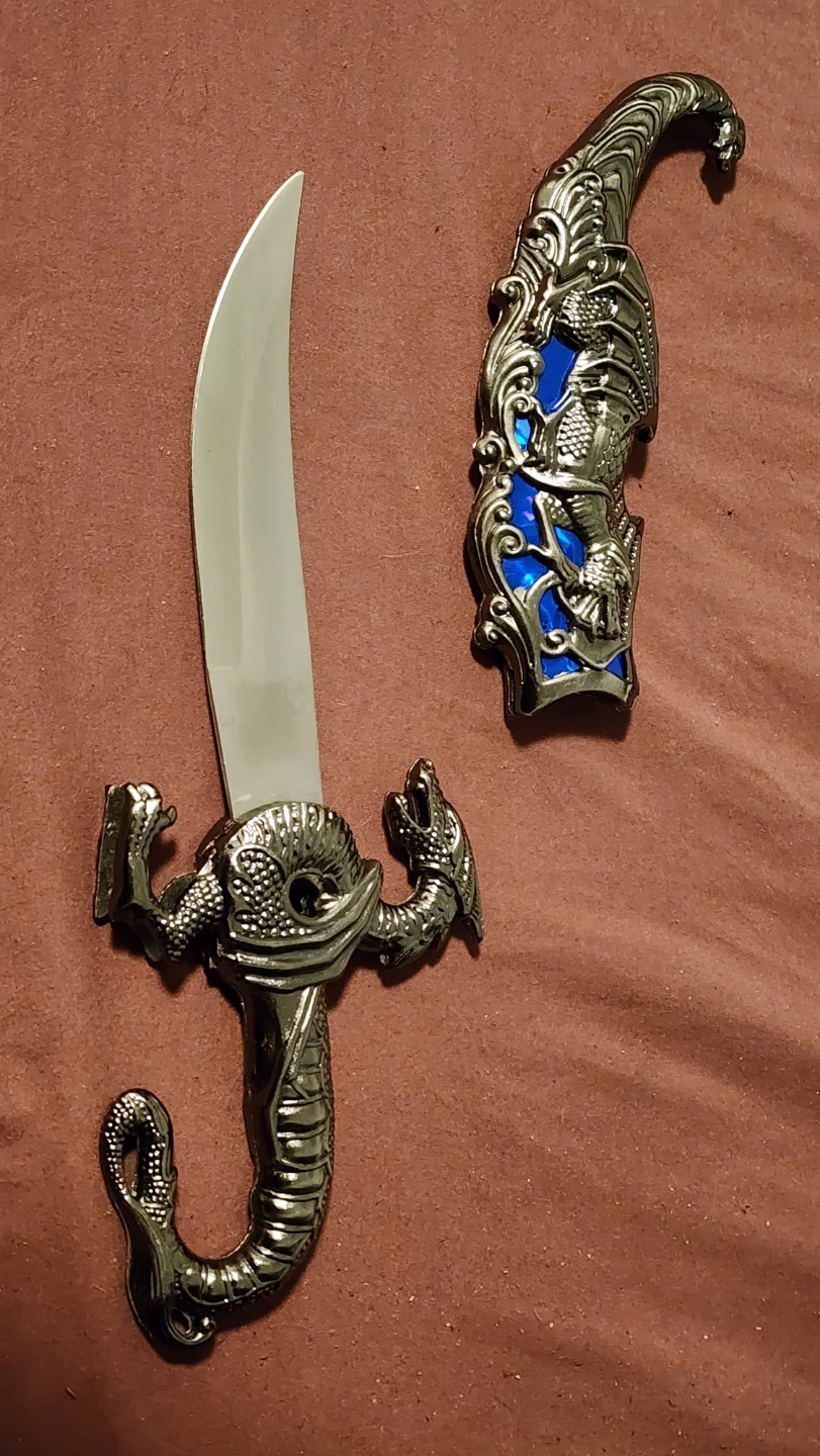Decorative Dragon Dagger with Blue Gem Accent - photo 2