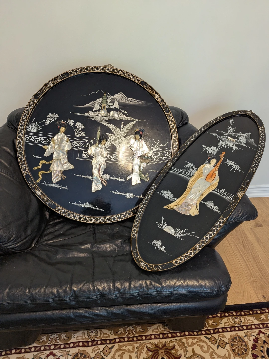 Vintage Mother of Pearl Wall Art - Set of 2