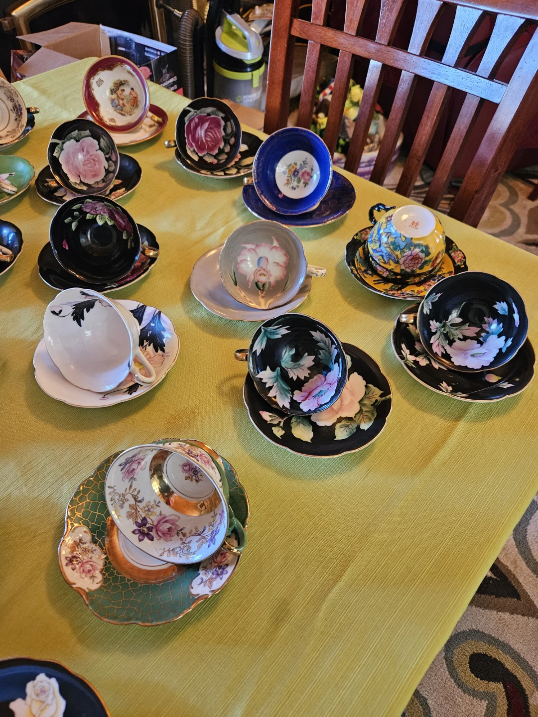 Assorted Vintage Teacups and Saucers