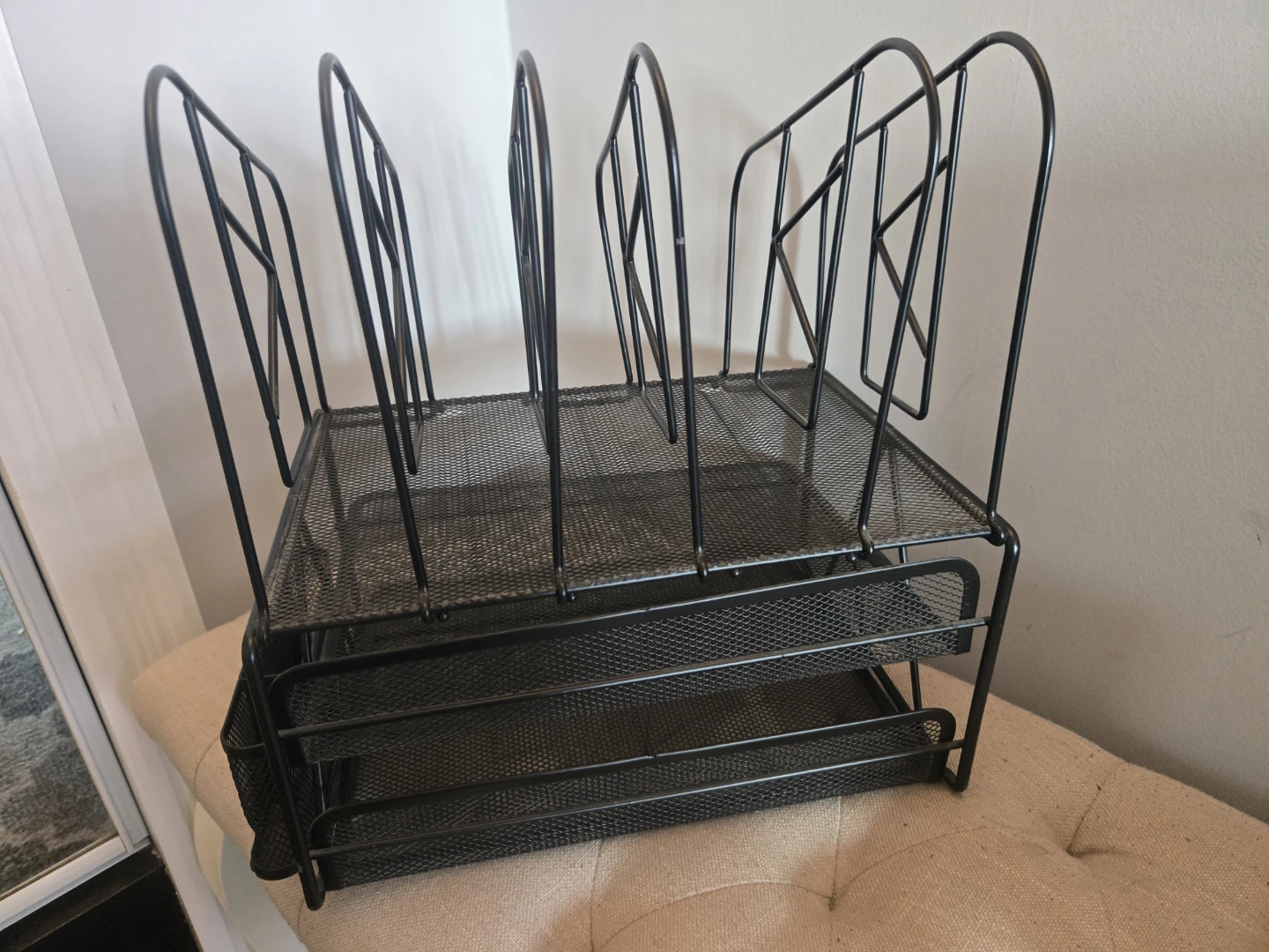 Black Mesh Desk Organizer Set with Waste Basket - photo 3