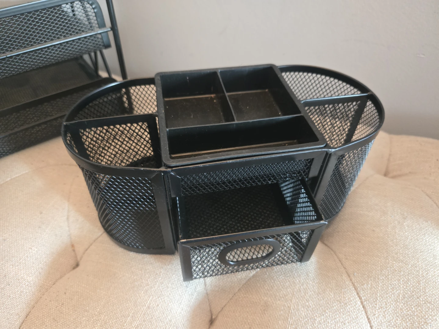 Black Mesh Desk Organizer Set with Waste Basket - photo 4