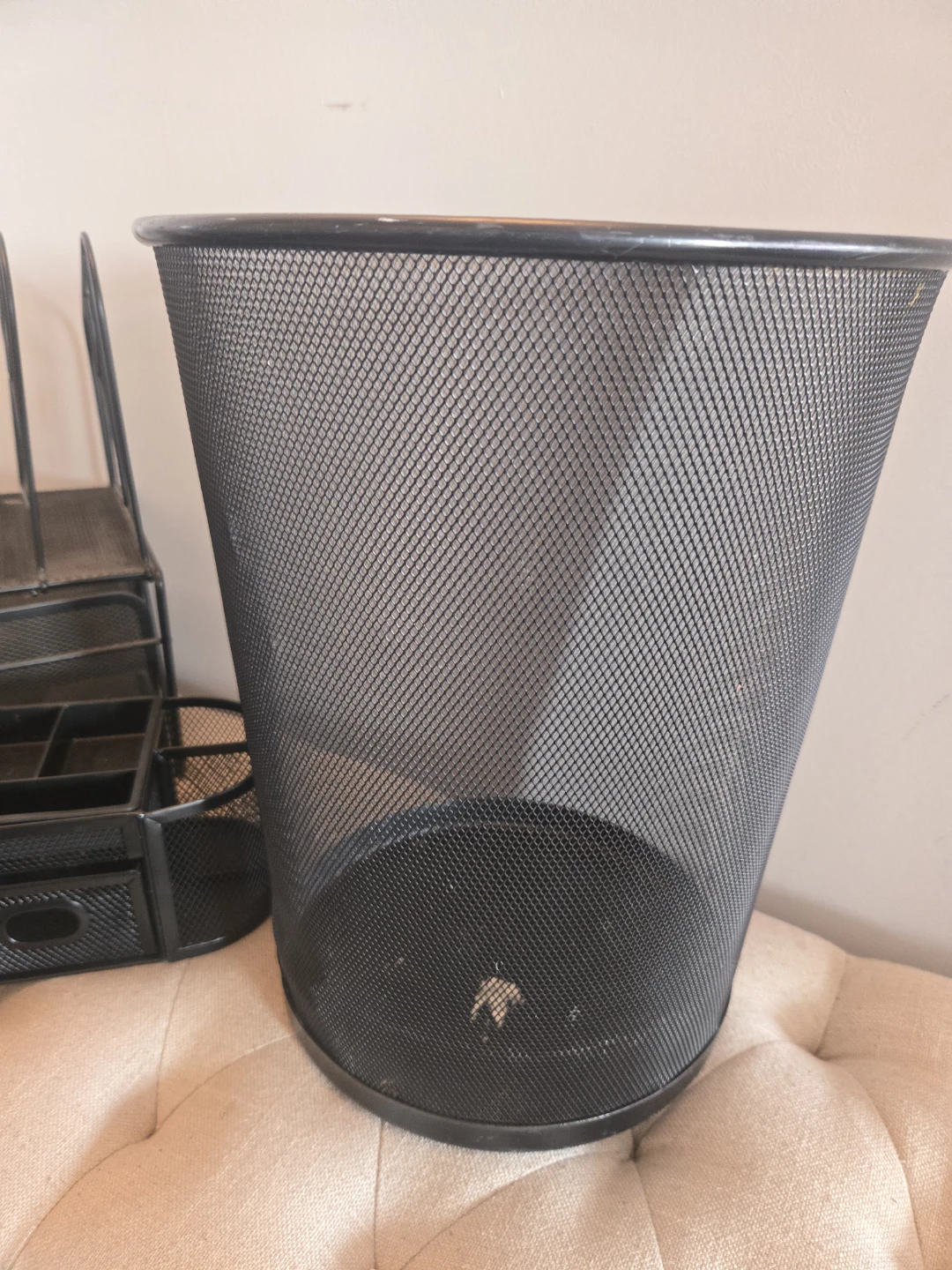 Black Mesh Desk Organizer Set with Waste Basket - photo 5