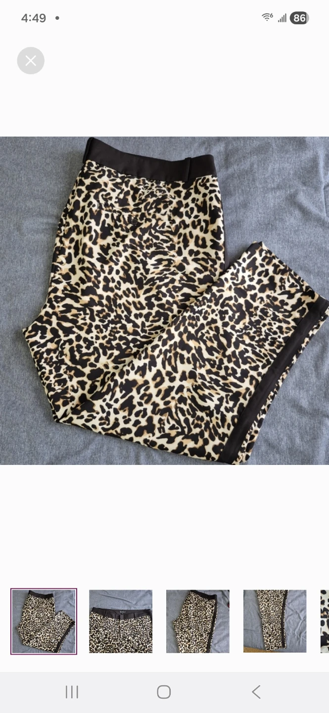 ELOQUII Leopard Print Tuxedo Style Trousers
