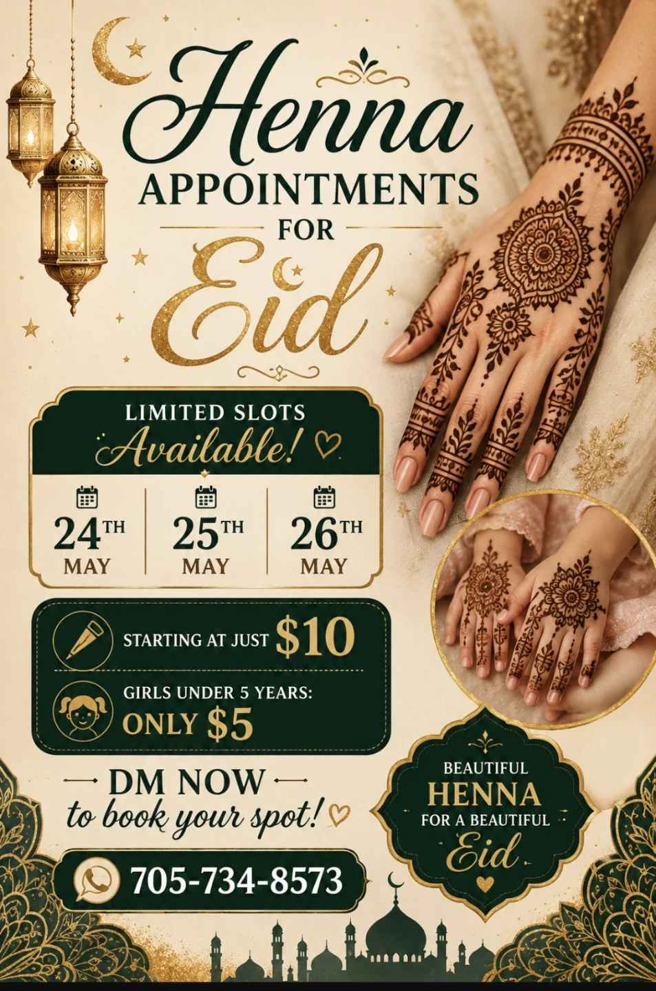 Henna Appointments for Eid - May 24-26